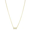 ZINZI gold plated zilveren ketting met Infinity teken, vol bezet met witte zirconia's 42-45cm ZIC2597Y