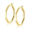 ZINZI gold plated zilveren oorringen in trendy zeshoek 27 x 2mm ZIO2323G