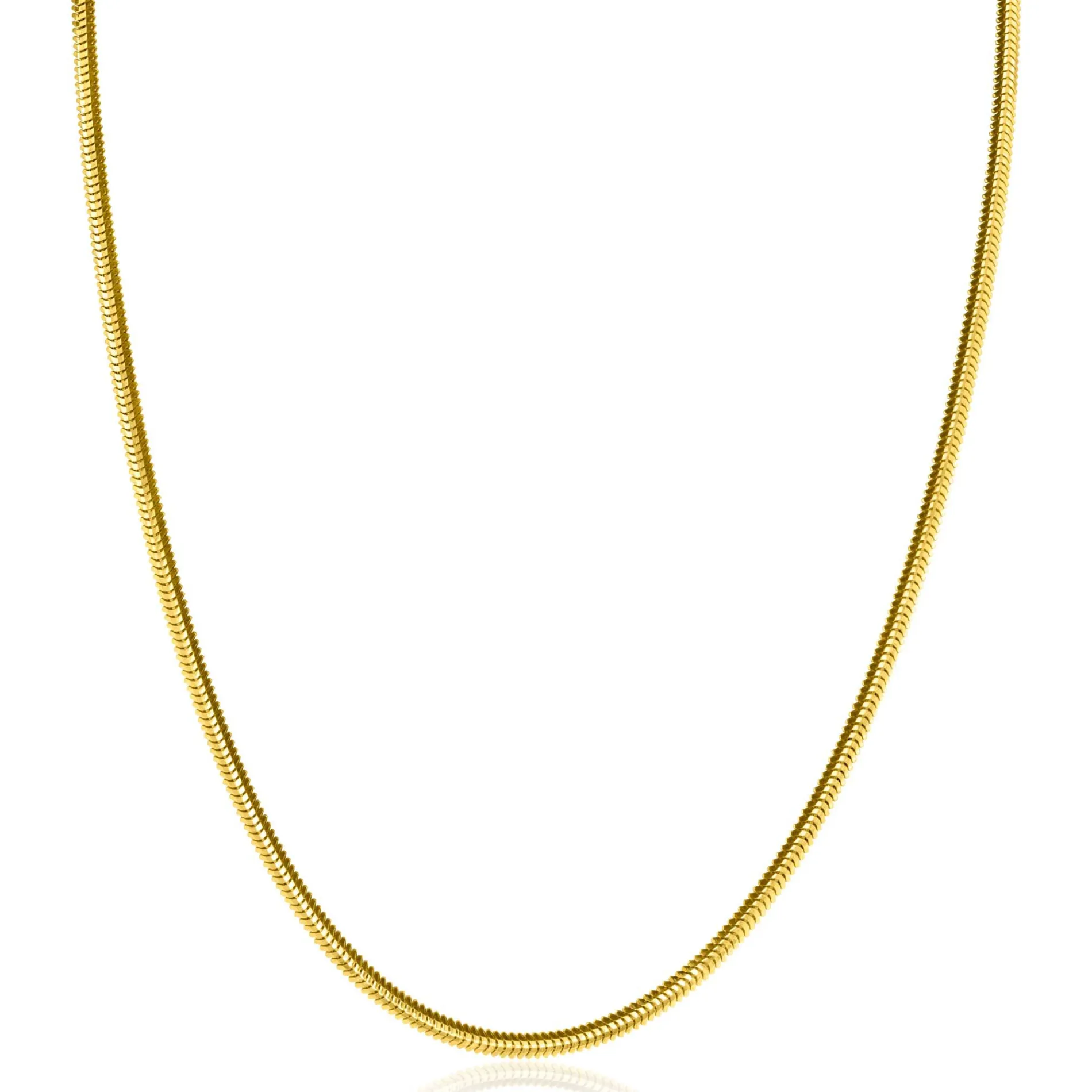 ZINZI gold plated zilveren platte slangen-ketting 45cm 2,5mm breed ZIC2401G