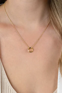 ZINZI gold plated zilveren bolletjes ketting met gladde hanger in ronde organische vorm 45-48cm ZIC2611G