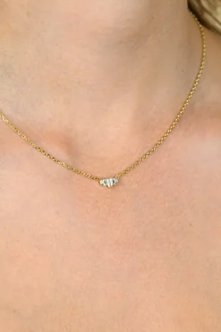 ZINZI gold plated zilveren ketting 42–45cm met piramide vorm, bezet met witte zirkonia’s ZIC2723Y