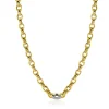 ZINZI gold plated zilveren schakel ketting met een ronde schakel bezet met witte zirkonia's 6mm breed 45cm ZIC2664