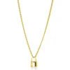 ZINZI gold plated zilveren gourmet ketting 45cm met trendy slotje als bedel 40-45cm ZIC2354G