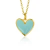 ZINZI gold plated zilveren hanger hart 15mm met turquoise emaille ZIH2314T (zonder collier)
