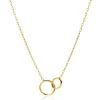 ZINZI gold plated zilveren paperclip schakel ketting met ronde vormen 42-45cm ZIC2275G