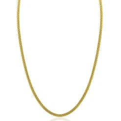 ZINZI gold plated zilveren popcorn ketting 3mm breed 42cm ZIC2765G