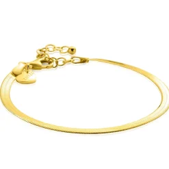 ZINZI gold plated zilveren platte slangen-armband 3,5mm breed ZIA2292G