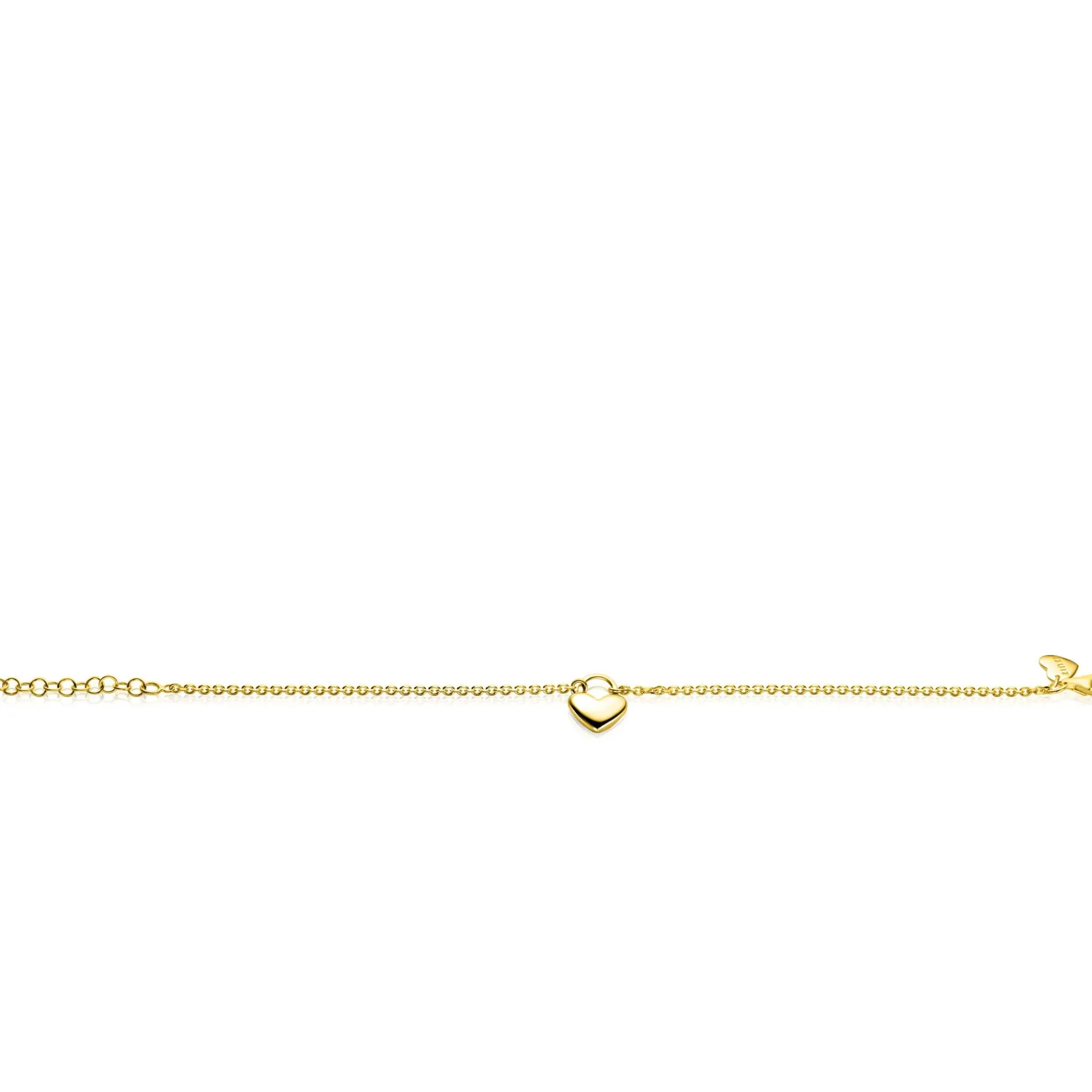 ZINZI gold plated zilveren schakelarmband met hartvormige slot hanger 17-20cm ZIA2673G