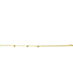 ZINZI gold plated zilveren schakelarmband met gourmet en paperclip schakels en 3 bolletjes 16,5-19,5cm ZIA2521G