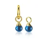 ZINZI gold plated zilveren oorbedels parels blauw 6mm ZICH1749BG (zonder oorringen)