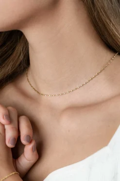ZINZI gold plated zilveren ketting met glinsterende gedraaide schakels 1,9mm breed 43-45cm ZIC2585G