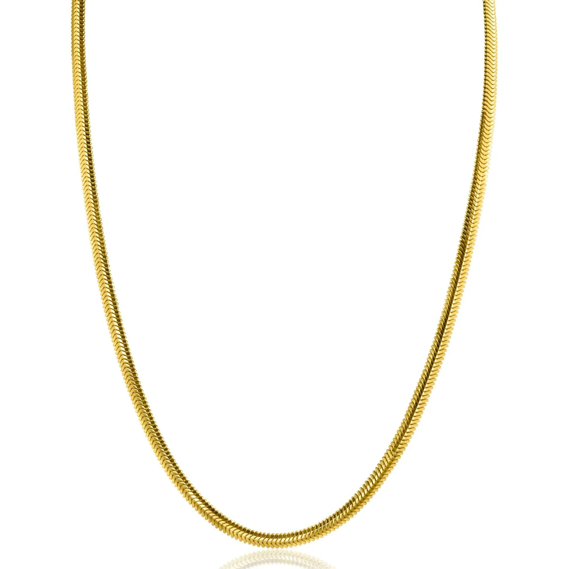 ZINZI gold plated zilveren platte slangen-ketting 45cm 3,5mm breed ZIC2402G