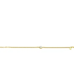 ZINZI gold plated zilveren gourmet armband met vierkante zetting bezet met witte zirconia 16-19cm ZIA2417Y