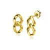 ZINZI gold plated zilveren oorstekers gourmet schakels 19mm ZIO2331