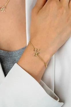 ZINZI gold plated zilveren multi-look armband met sierlijke strik 17-20cm ZIA2677