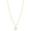 ZINZI gold plated zilveren ketting 42-45cm met open klaver hanger ZIC2743
