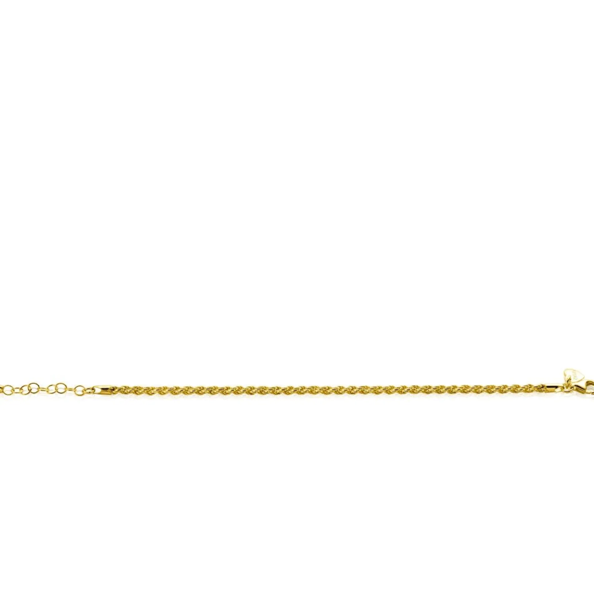 ZINZI gold plated zilveren koord armband 2,6mm breed ZIA2386G