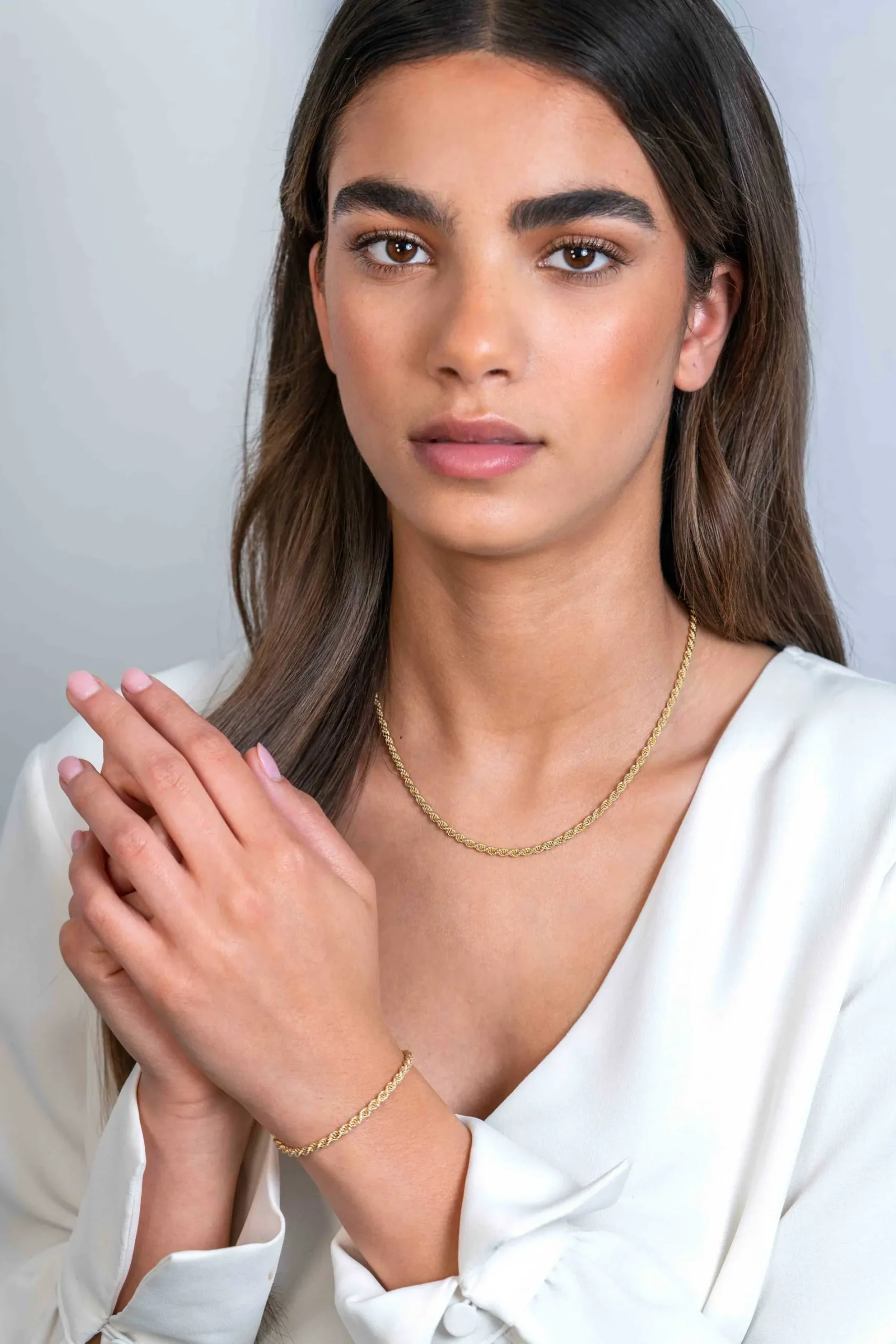 ZINZI gold plated zilveren koord armband 2,6mm breed ZIA2386G
