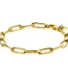 ZINZI gold plated zilveren armband met 5,5mm brede paperclip schakel 19cm ZIA2286G