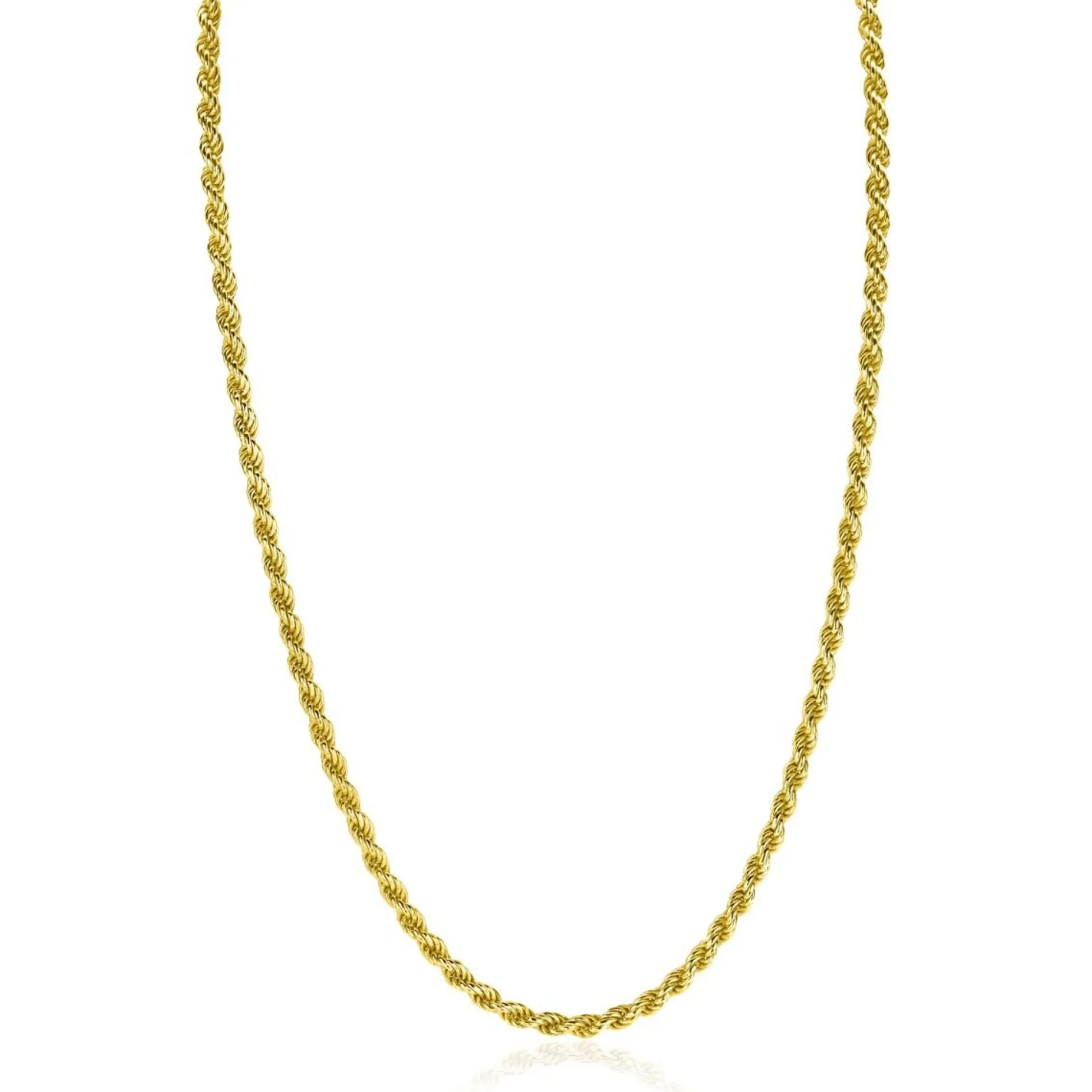 ZINZI gold plated zilveren koord ketting 2,6mm breed 42-45cm ZIC2386G