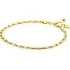 ZINZI gold plated zilveren scroll schakel armband (3mm breed) waarbij de schakels een dubbele krul/kronkeling maken 17-20cm ZIA2712G