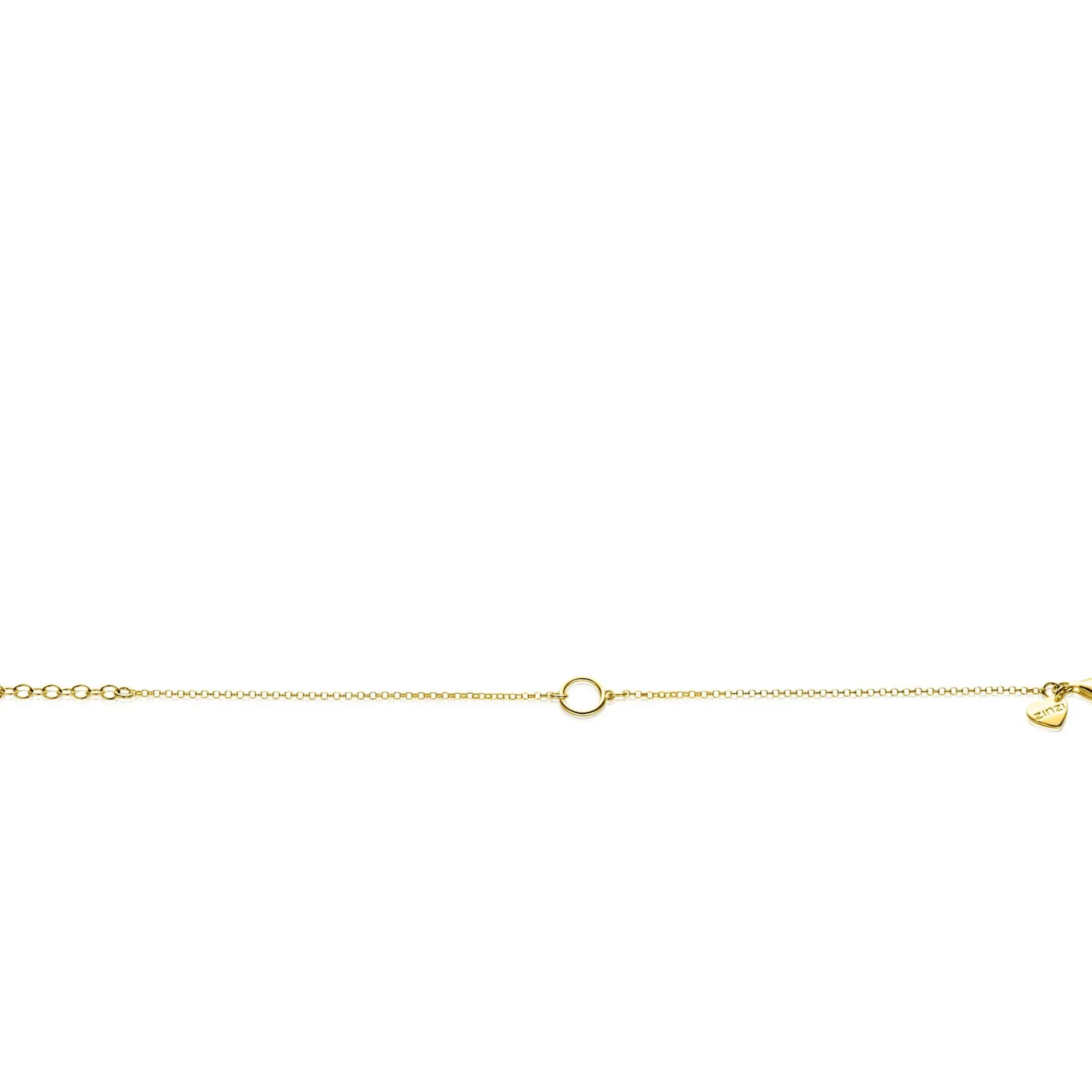 ZINZI gold plated zilveren armband met open rondje 16,5-19cm ZIA2523G
