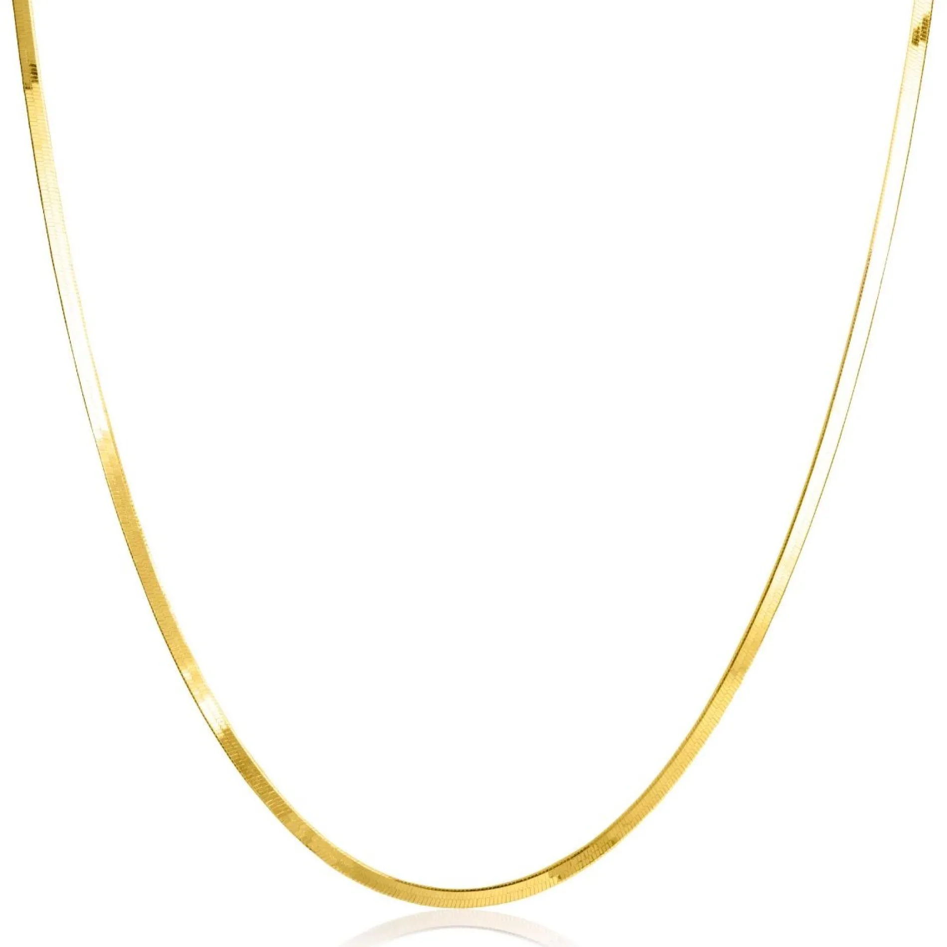 ZINZI gold plated zilveren platte slangen-ketting 45cm 1,9mm breed ZIC2360