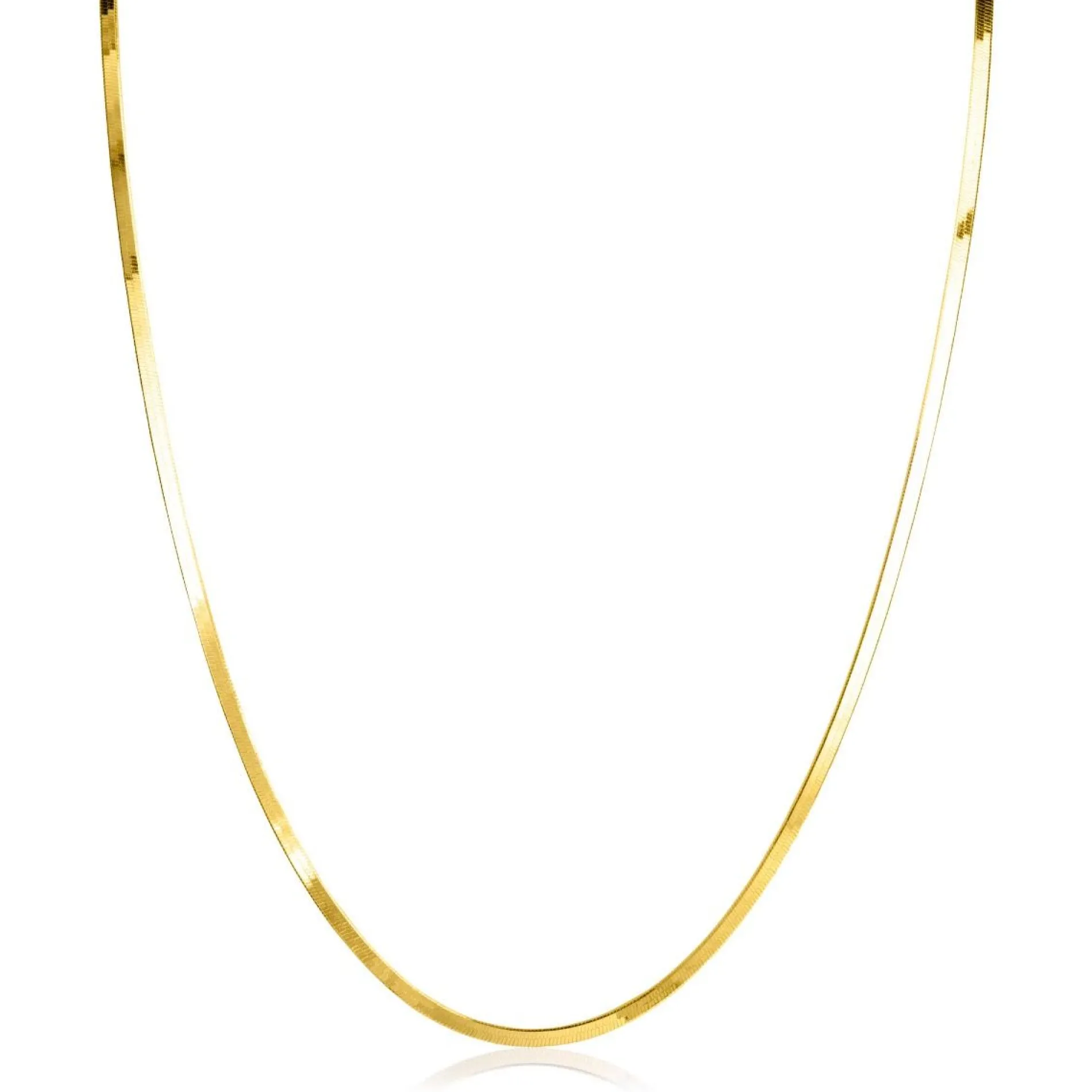 ZINZI gold plated zilveren platte slangen-ketting 45cm 1,9mm breed ZIC2360