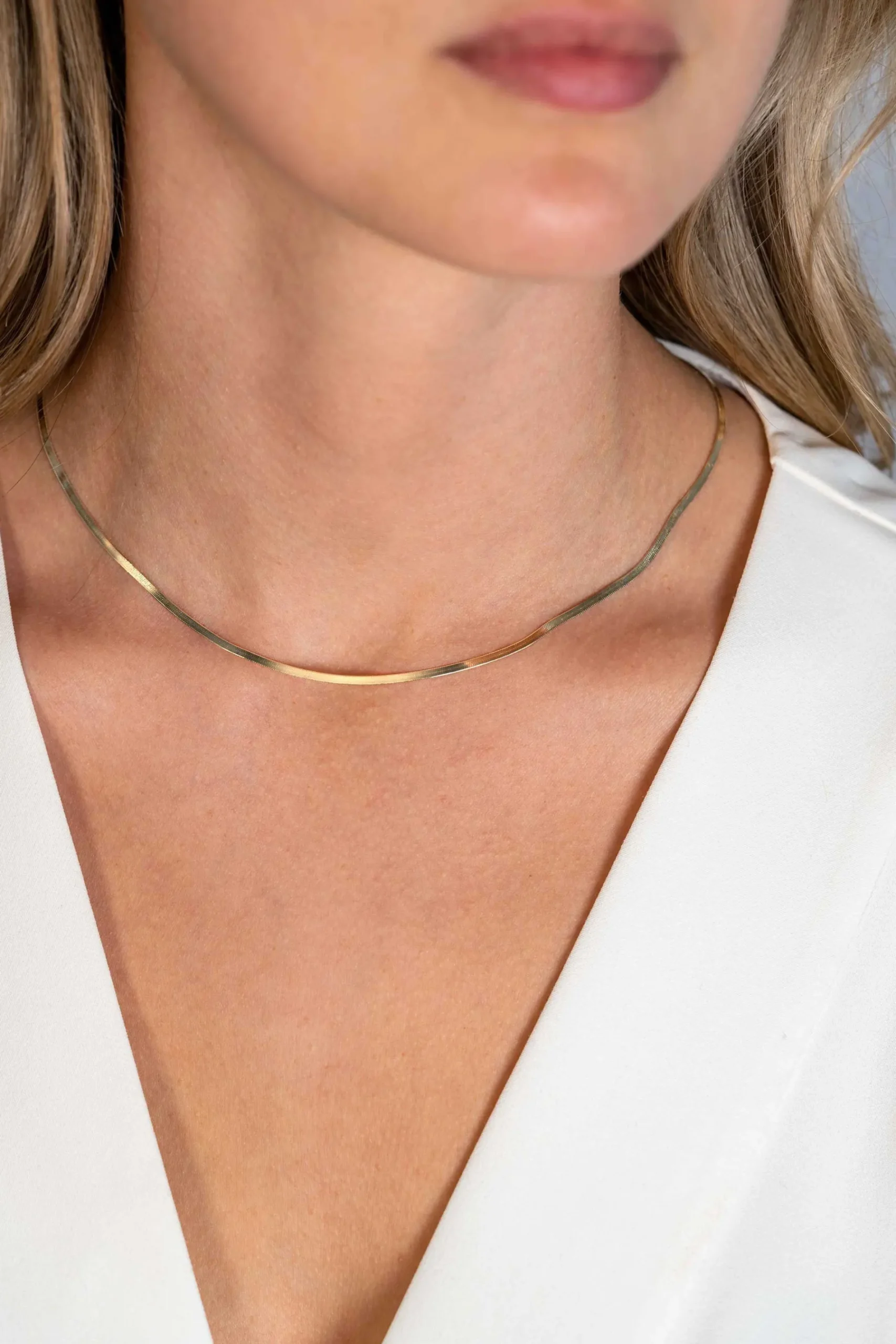 ZINZI gold plated zilveren platte slangen-ketting 45cm 1,9mm breed ZIC2360