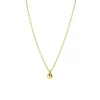 ZINZI gold plated zilveren paperclip schakelketting met bol hart hanger 9mm, 42-45cm ZIC2661