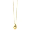 ZINZI gold plated zilveren venetiaanse ketting 45-48cm met druppelvormige hanger 20mm, golvende rij witte zirkonia's ZIC2707Y