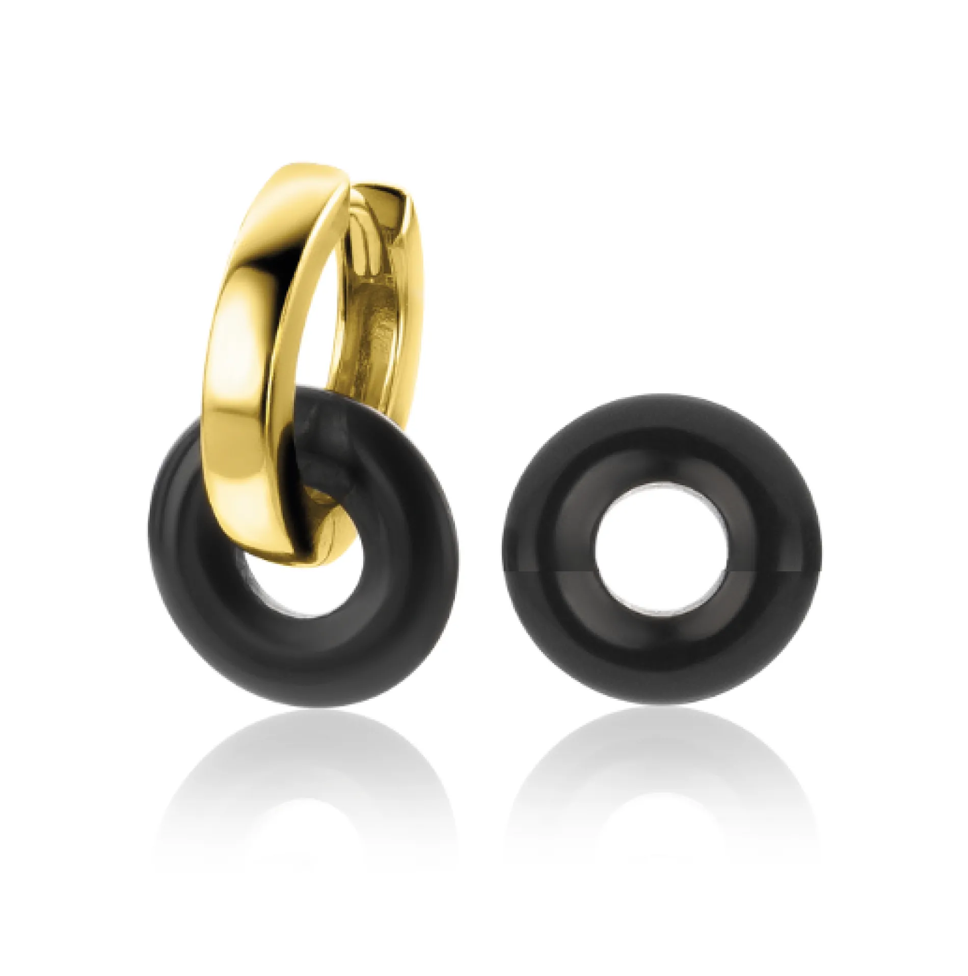 ZINZI oorbedels rond 12mm zwart onyx ZICH2274Z (zonder oorringen)