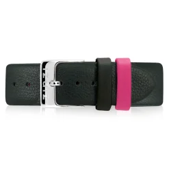 Zinzi Retro leren horlogeband zwart zilvergekleurde stalen sluiting 18mm RETBAND3