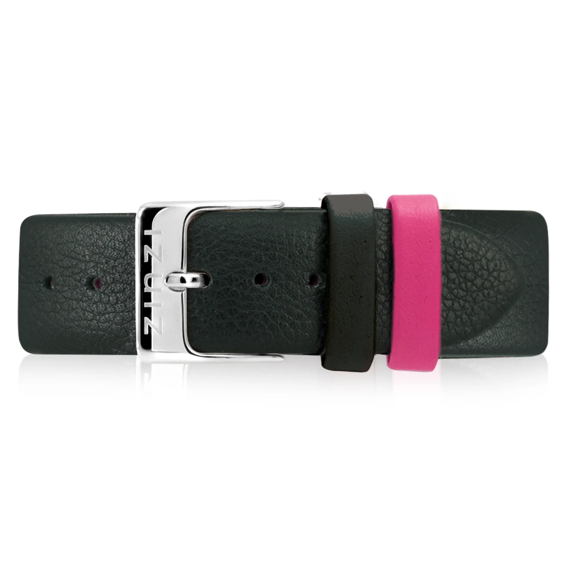 Zinzi Retro leren horlogeband zwart zilvergekleurde stalen sluiting 18mm RETBAND3