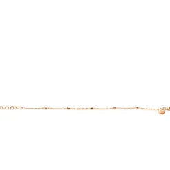 ZINZI rosé plated zilveren gourmet schakelarmband met vijf glanzende bolletjes (3mm breed) ZIA2714R