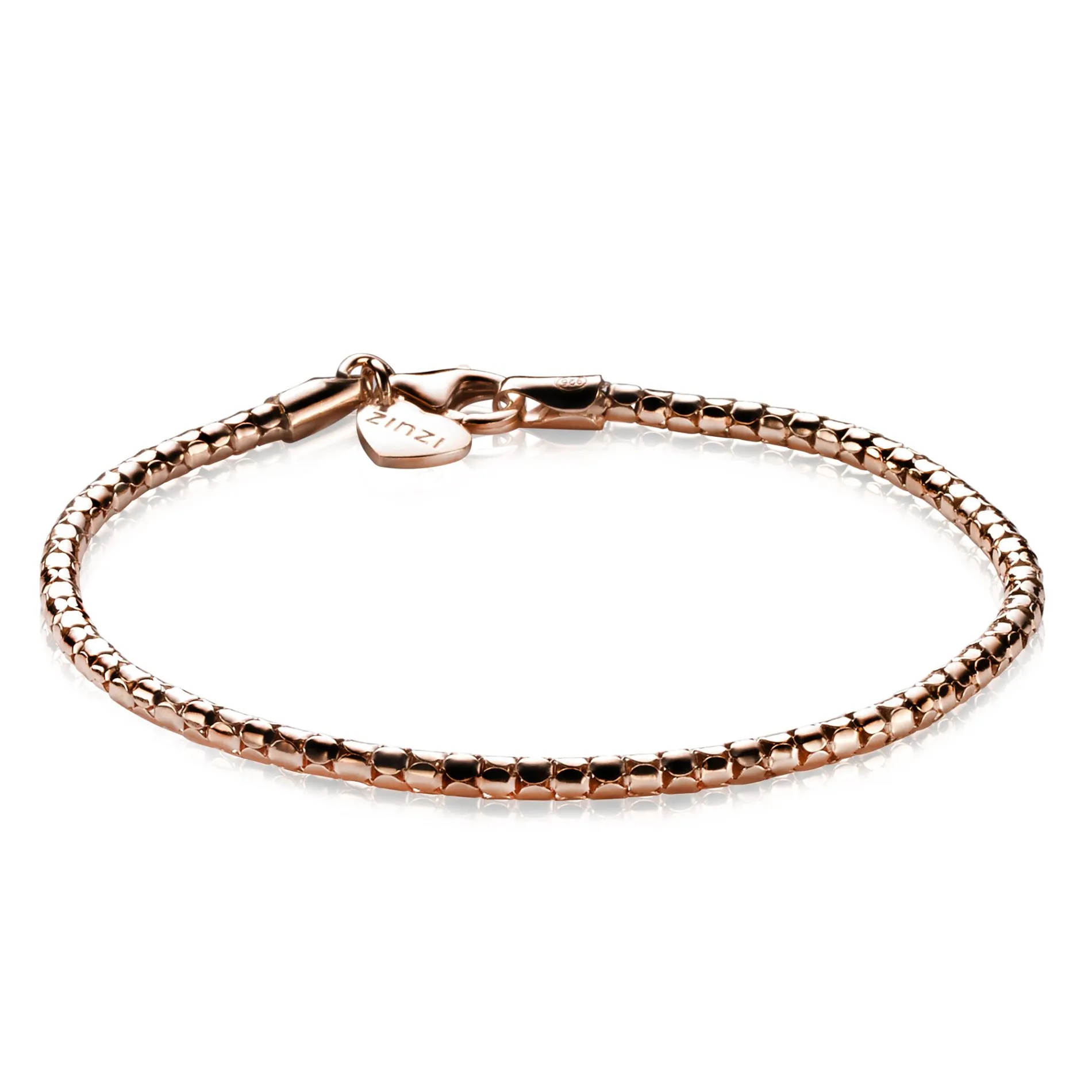 ZINZI rosé verguld zilveren fantasie armband 17-19cm ZIA1129R