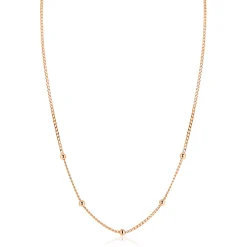 ZINZI rosé-plated zilveren gourmet ketting met vijf bolletjes 42–45cm ZIC2714R