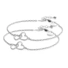 ZINZI set van 2 zilveren armbanden met 2 verbonden hartjes 16,5-19,5cm ZIA2513-SET
