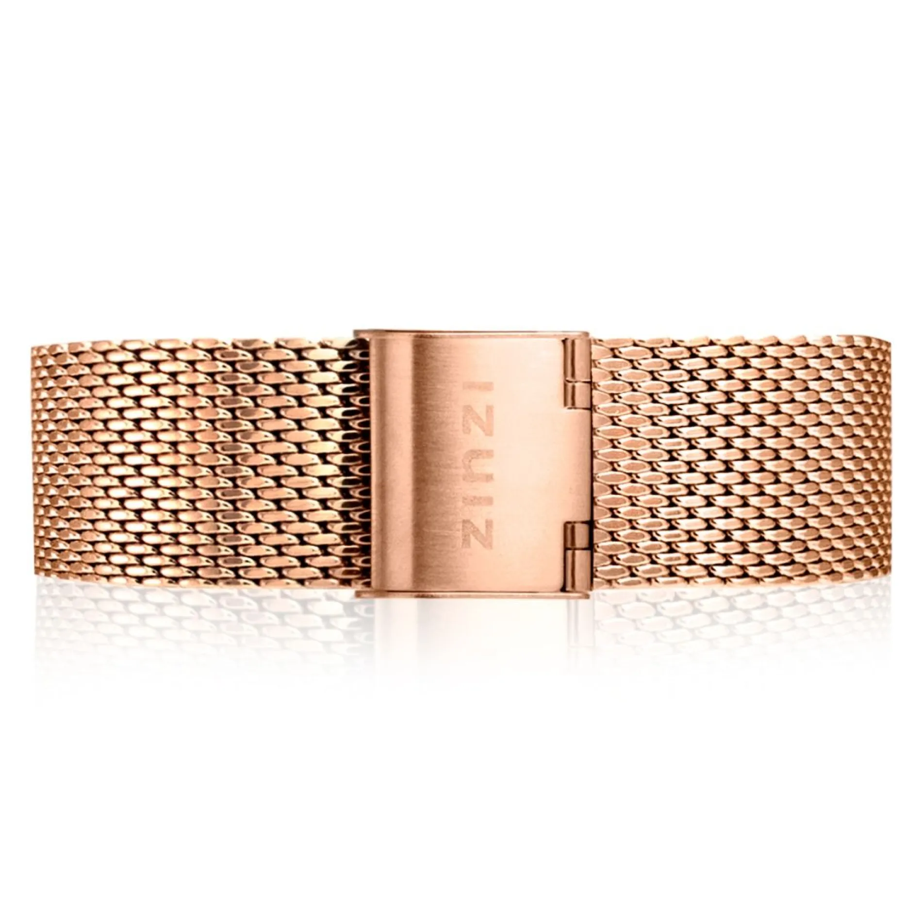 ZINZI stalen mesh horlogeband roségoudkleurig 18mm RETBAND2