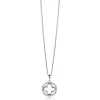 ZINZI zilveren anker ketting met luxe klaver hanger (15mm) rondom bezet met witte zirconia's 45-48cm ZIC2617