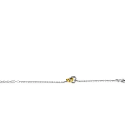 ZINZI zilveren armband bicolor schakel met twee harten verbonden 17-20cm ZIA2276