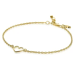 ZINZI zilveren armband geel verguld met open hartje ZIA1420G