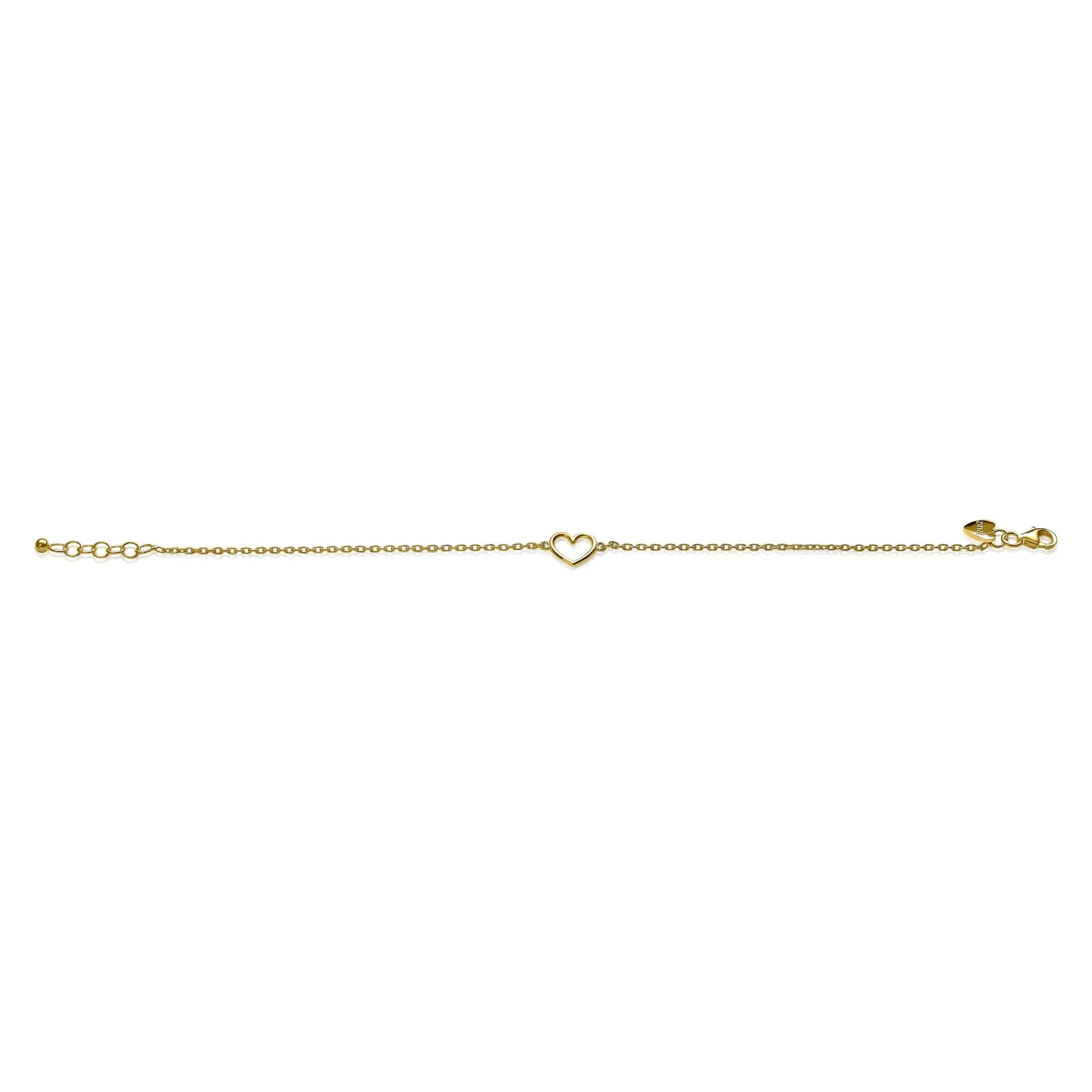 ZINZI zilveren armband geel verguld met open hartje ZIA1420G