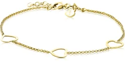 ZINZI zilveren armband geel verguld hart 17-20cm ZIA1188G