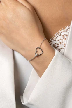 ZINZI zilveren armband hartje bol wit ZIA1755