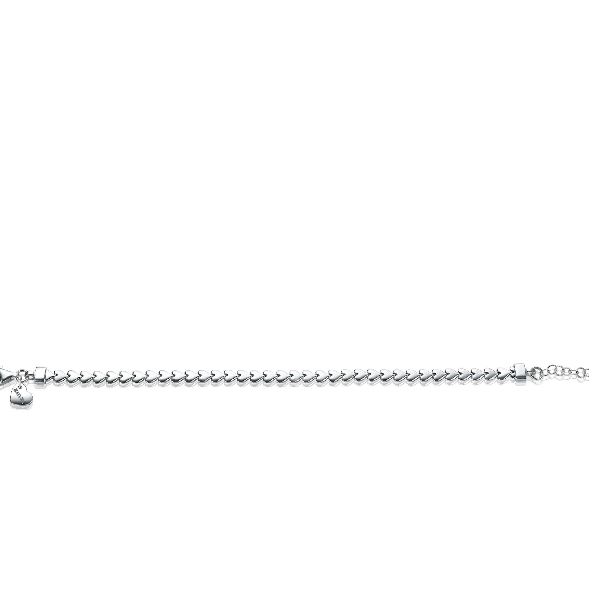 ZINZI zilveren armband hartjes 4,5mm breed ZIA1798