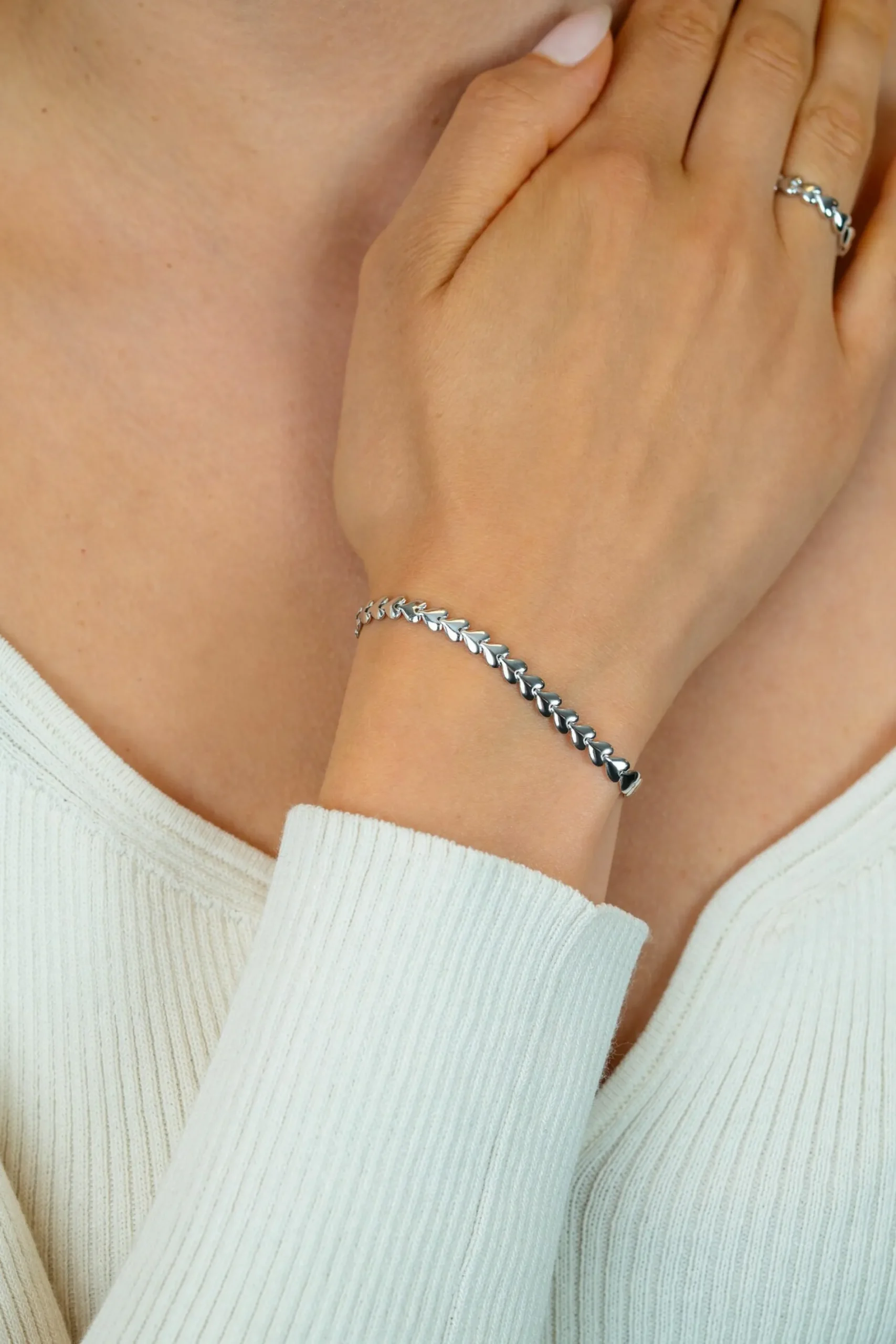 ZINZI zilveren armband hartjes 4,5mm breed ZIA1798