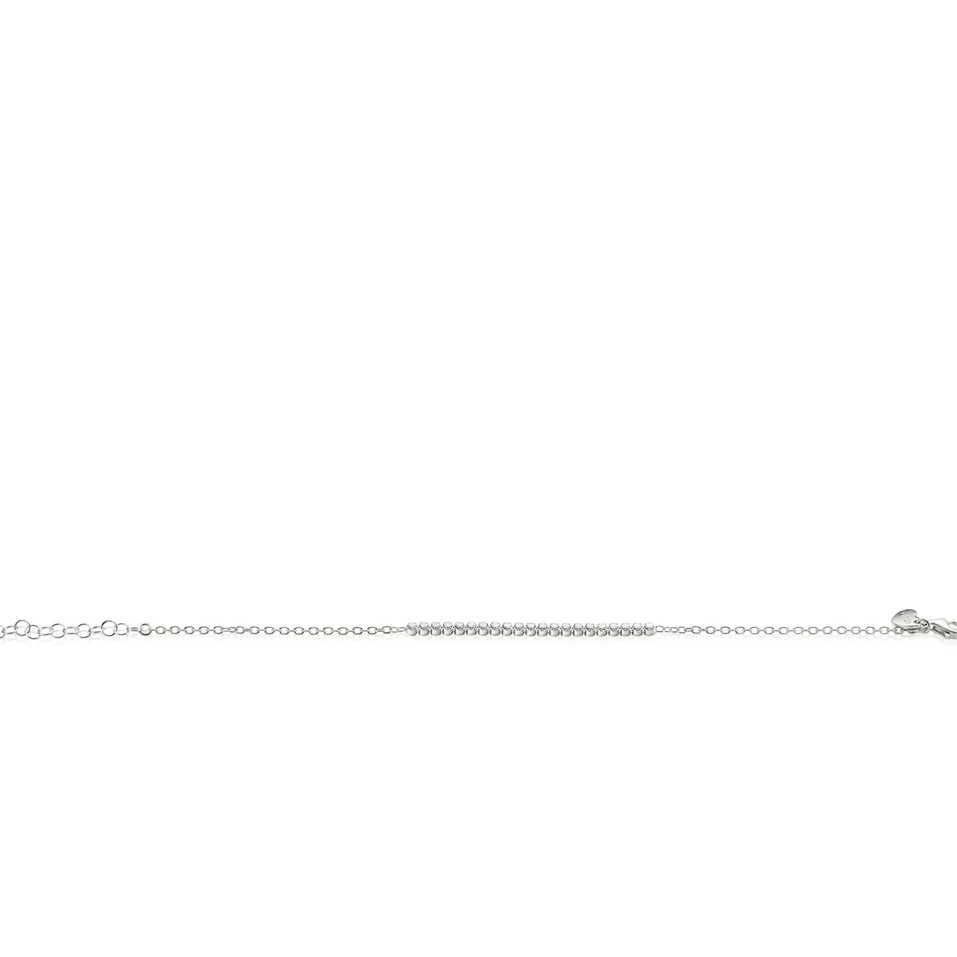 ZINZI zilveren armband, in het midden bezet met 21 witte zirconia's 16-19cm ZIA2370