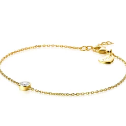 ZINZI zilveren armband 14K geel verguld rond wit ZIA1393Y