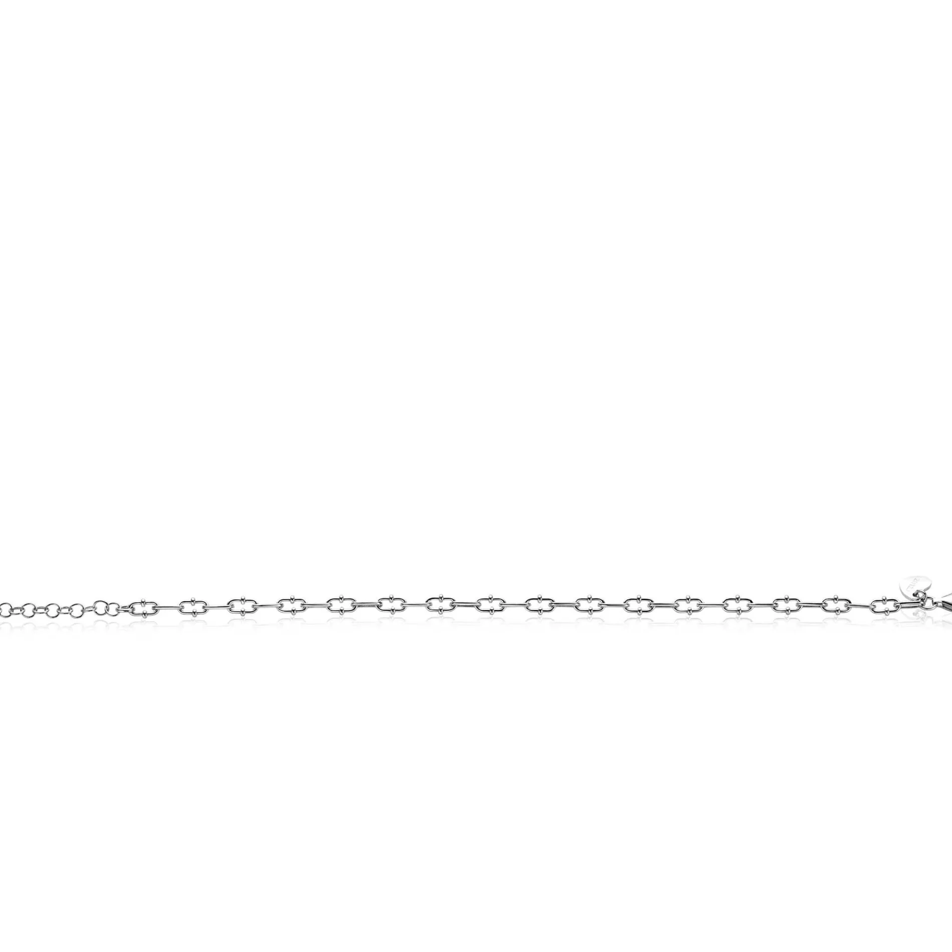 ZINZI zilveren armband met paperclip schakels 4mm, gedecoreerd met speelse bolletjes 17-20cm ZIA2586